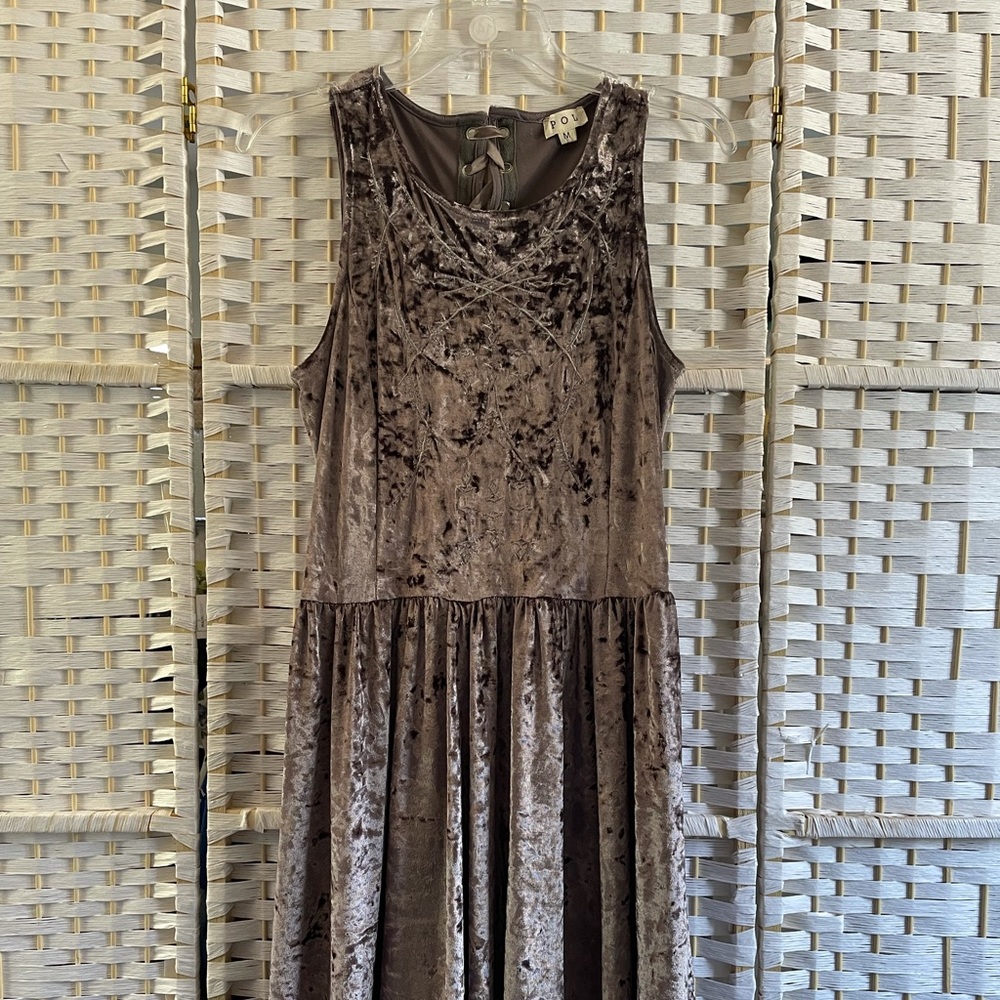 Silver Mauve velvet feel polyester dress